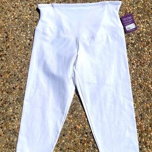 Yummie, White, Leggings, Capris, Size L